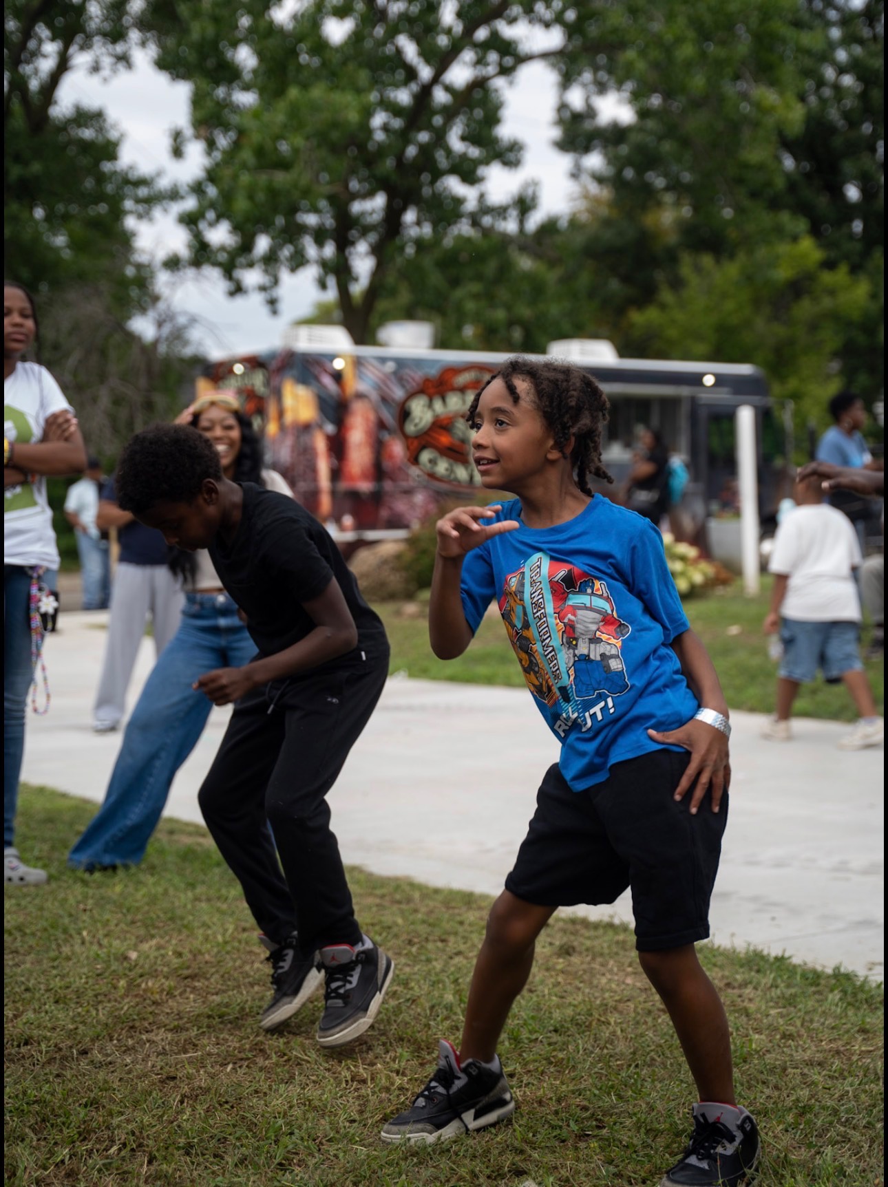 Dancing at community event